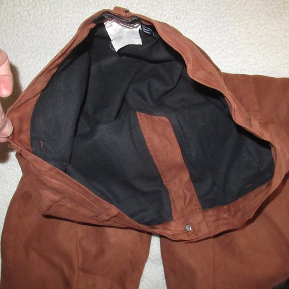 Gianfranco Ferre Made in Italy Rust Brown Faux Suede Pants Size 33 - Picture 9 of 9